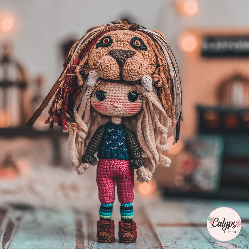 Salvaje Prestador Saludo Luna Lovegood, versión gorro de león | Patrón de crochet – Calypso Boutiquee