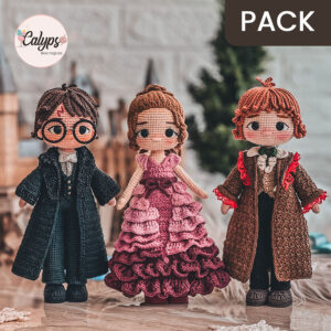 The Golden trio, Yule Ball version | PDF patterns pack