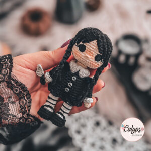 Wednesday Addams pocket size version | Crochet PDF pattern