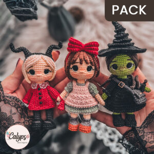 Sabrina, Elphaba y Kiki, versión mini pocket size | Pack de patrones en PDF