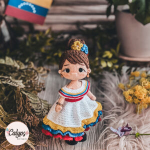 María Mercedes, traje típico Venezolano | Patrón de crochet en PDF